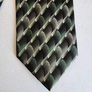 Gino Di Milano Hand Made Silk Tie Mens Necktie Wide Geometric Gray 3.75" x 60"